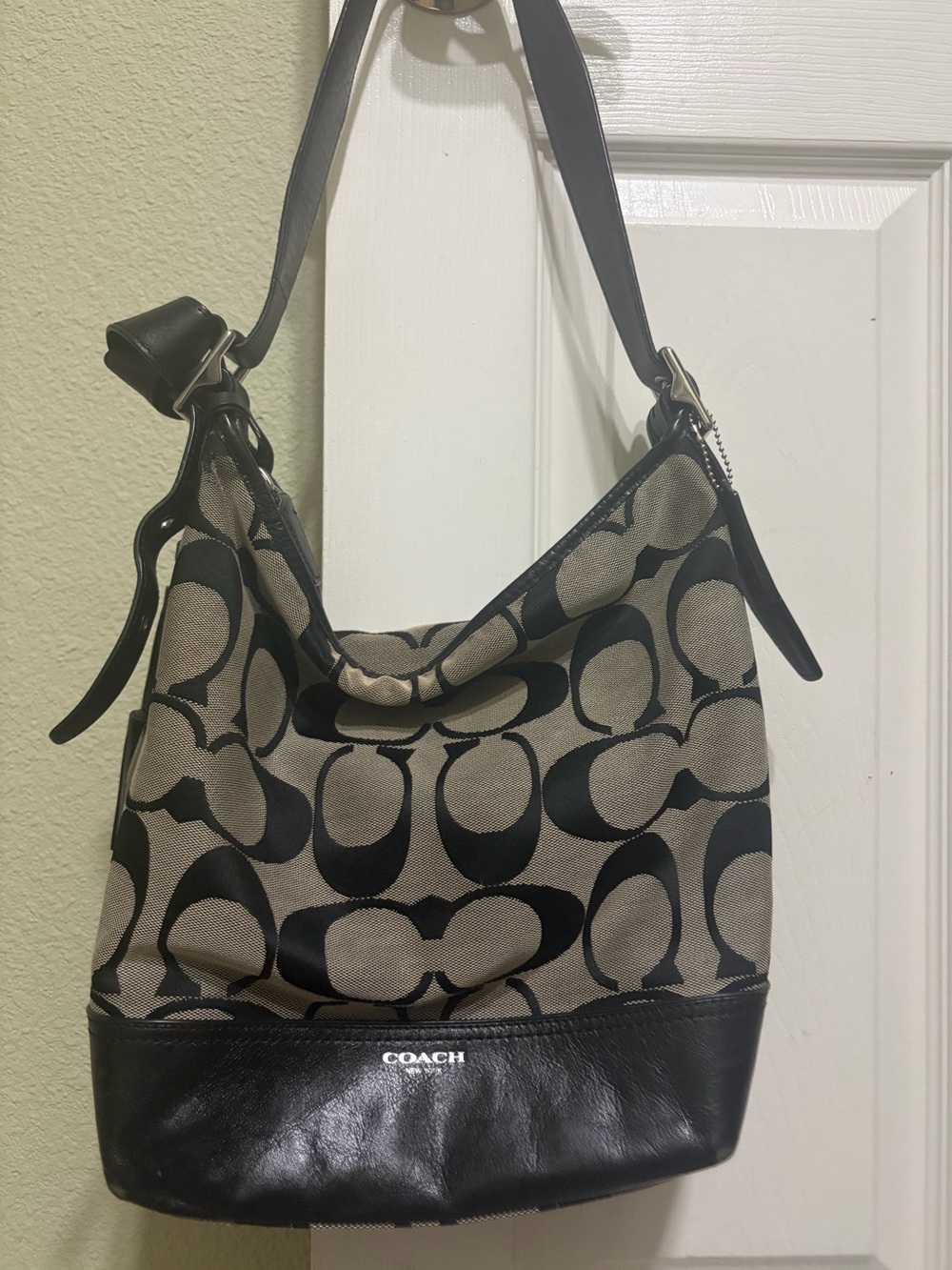 Coach Vintage Black and Tan Signature Bag